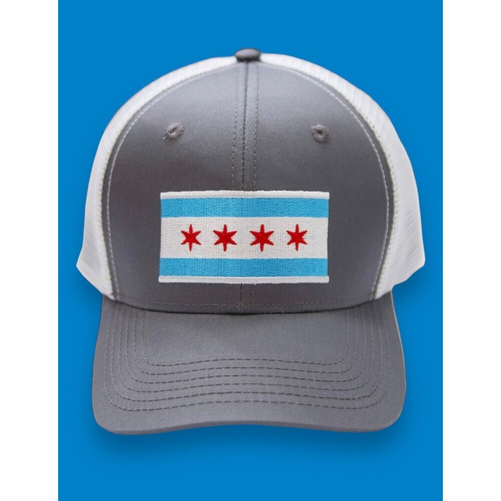 Baseball Cap Trucker Hat Snapback Closure Chicago Grey Flag Embroidered Patch